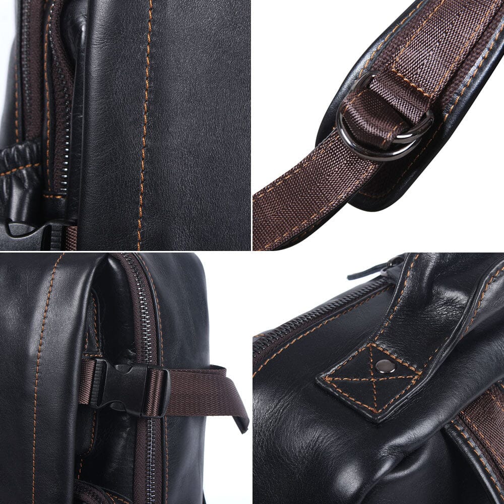 Theo | Schwarzer Laptop-Rucksack aus Leder