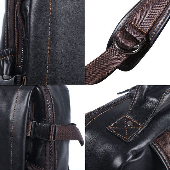 Theo | Schwarzer Laptop-Rucksack aus Leder