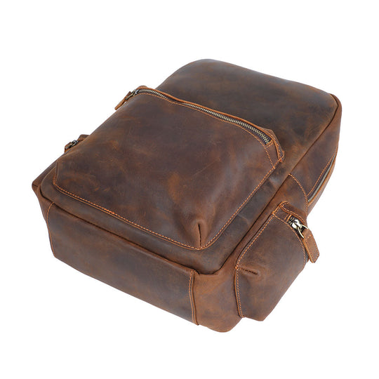 Navi | Vintage-Lederrucksack mit Reißverschluss