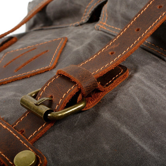 Elric | Vintage-Rucksack aus gewachstem Canvas und Leder