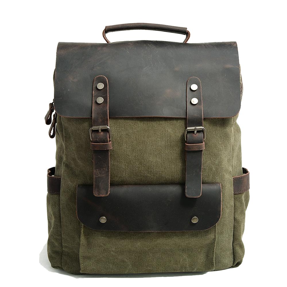 Asher | Vintage-Rucksack aus Canvas und Leder