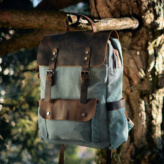 Asher | Vintage-Rucksack aus Canvas und Leder