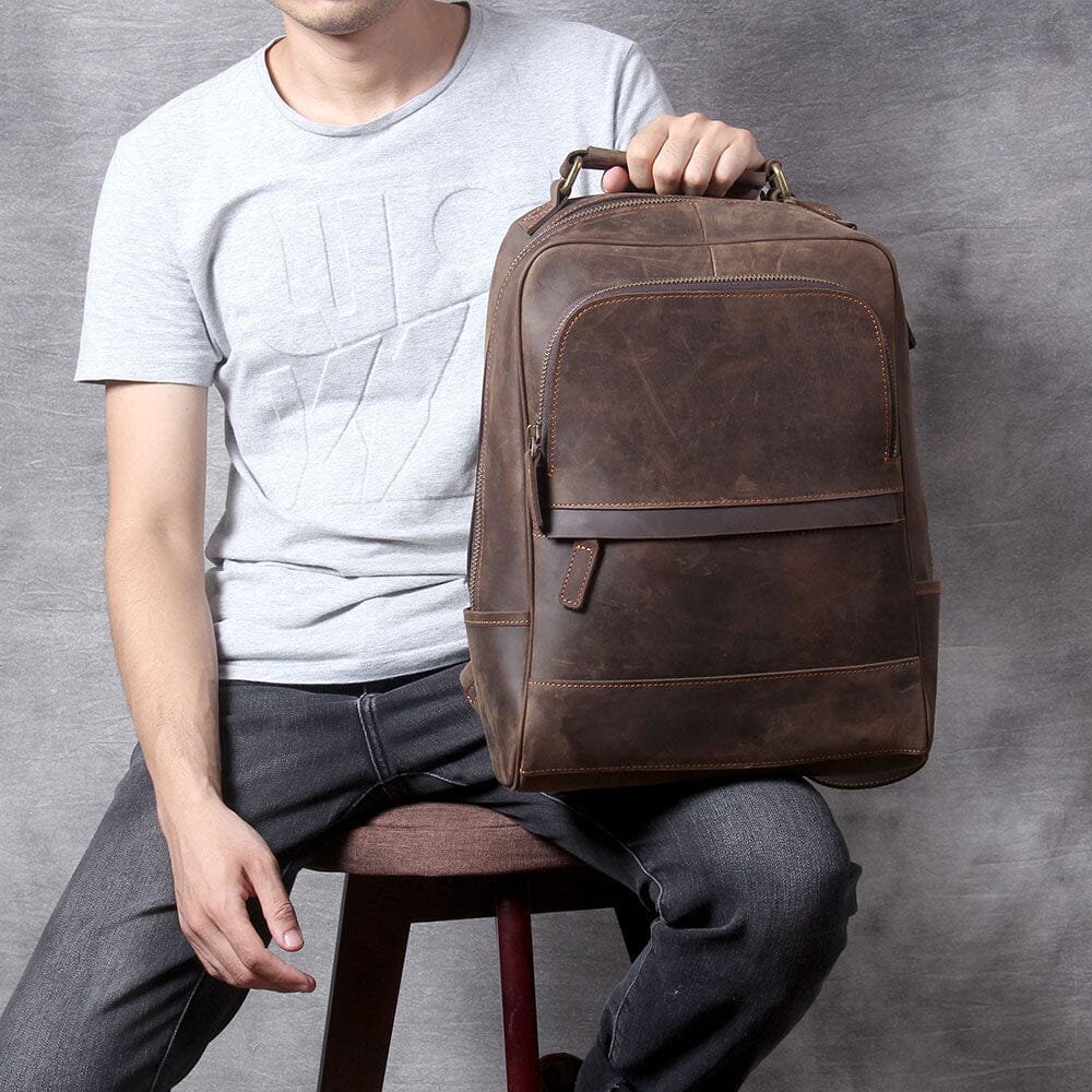 Callen | Elegantes Leder-Laptop-Rucksack