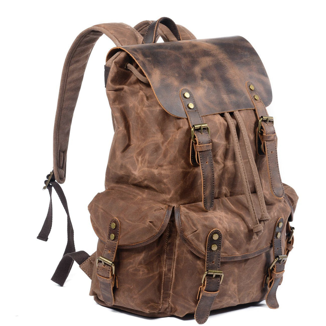 Ravn | Vintage-Rucksack aus gewachstem Canvas und Leder