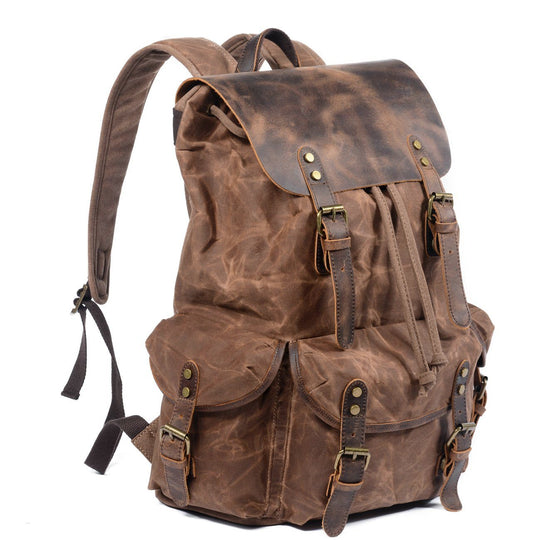 Ravn | Vintage-Rucksack aus gewachstem Canvas und Leder