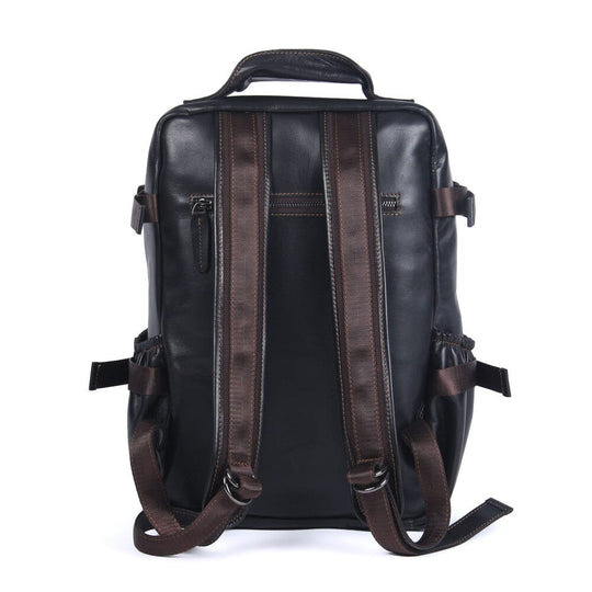 Theo | Schwarzer Laptop-Rucksack aus Leder