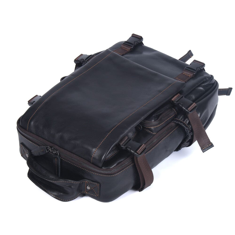 Theo | Schwarzer Laptop-Rucksack aus Leder