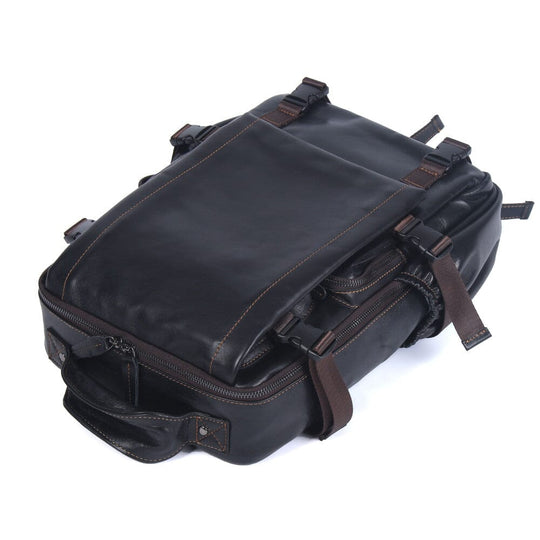 Theo | Schwarzer Laptop-Rucksack aus Leder