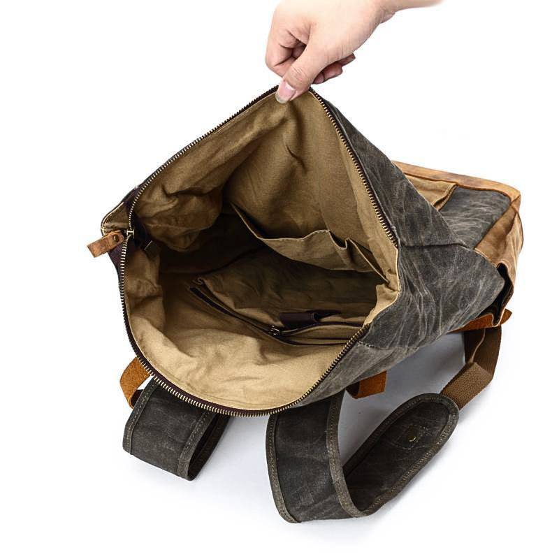 Svala | Vintage Waxed Canvas Rolltop Backpack