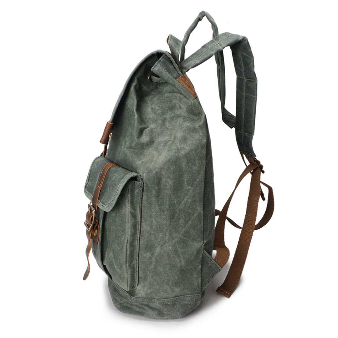 Edric | Vintage-Rucksack aus gewachstem Canvas und Leder