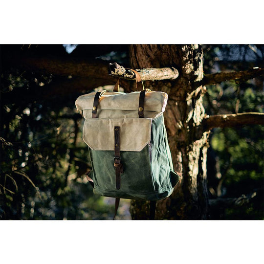 Arvik | Vintage Rolltop-Rucksack aus gewachstem Canvas