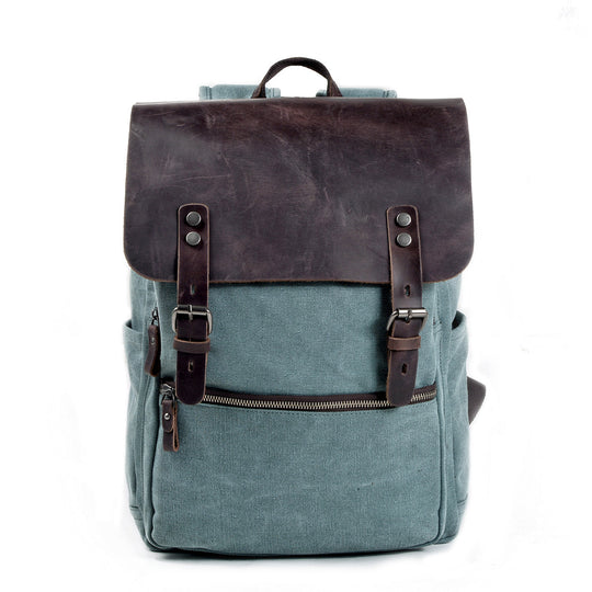 Sorelle | Vintage-Laptop-Rucksack aus gewachstem Canvas und Leder