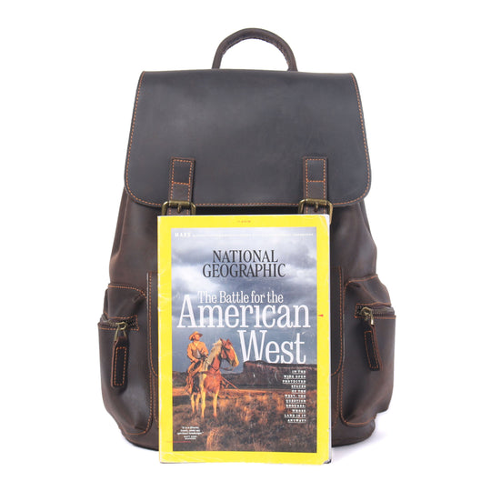 Lior | Vintage-Lederrucksack mit Kordelzug