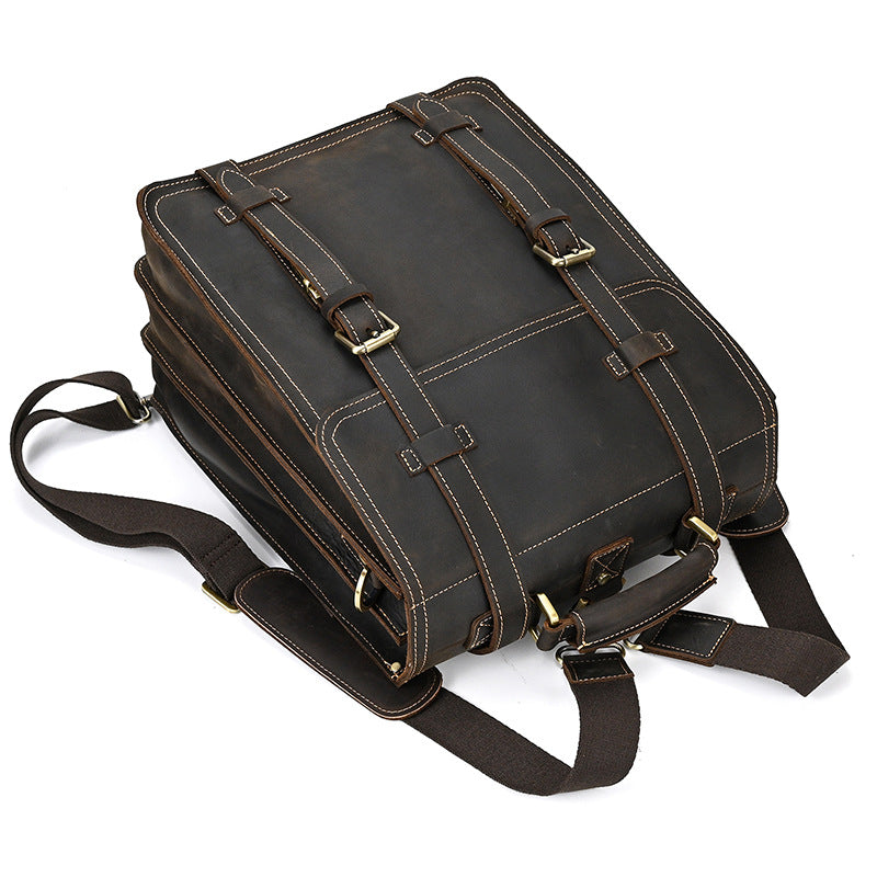 Eris | Vintage-Leder-Rucksack mit abnehmbaren Trägern