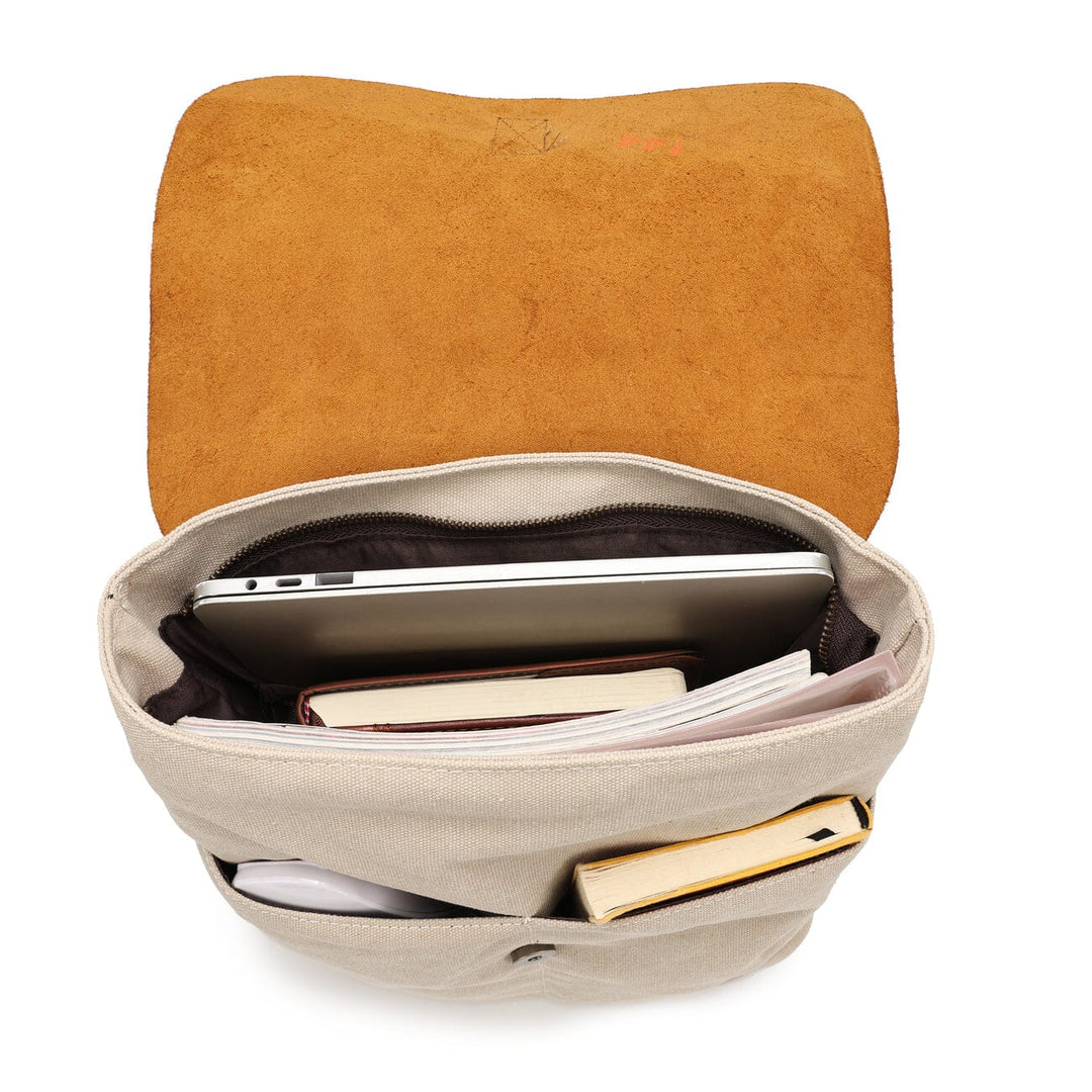 Sorelia | Minimalistischer Vintage-Rucksack aus Canvas und Leder