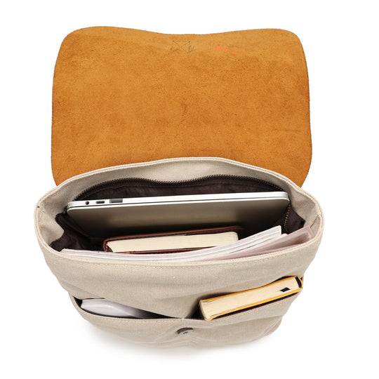 Sorelia | Minimalistischer Vintage-Rucksack aus Canvas und Leder