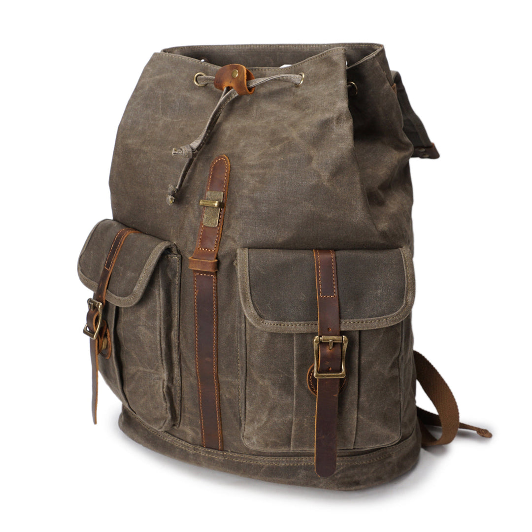 Edric | Vintage-Rucksack aus gewachstem Canvas und Leder