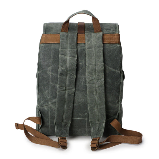 Edric | Vintage-Rucksack aus gewachstem Canvas und Leder