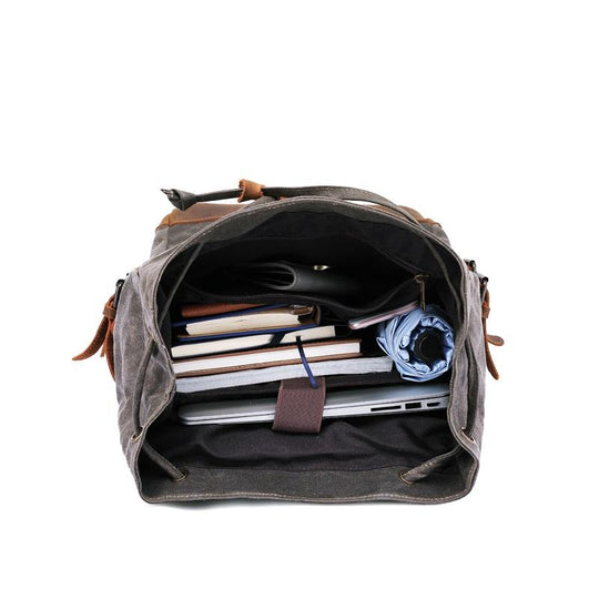 Elandor | Vintage-Rucksack aus gewachstem Canvas und Leder