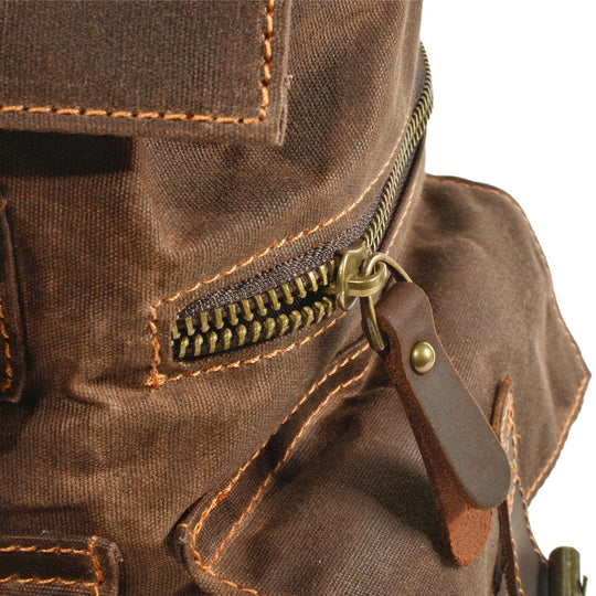 Kaelen | Vintage-Rucksack aus gewachstem Canvas & Leder