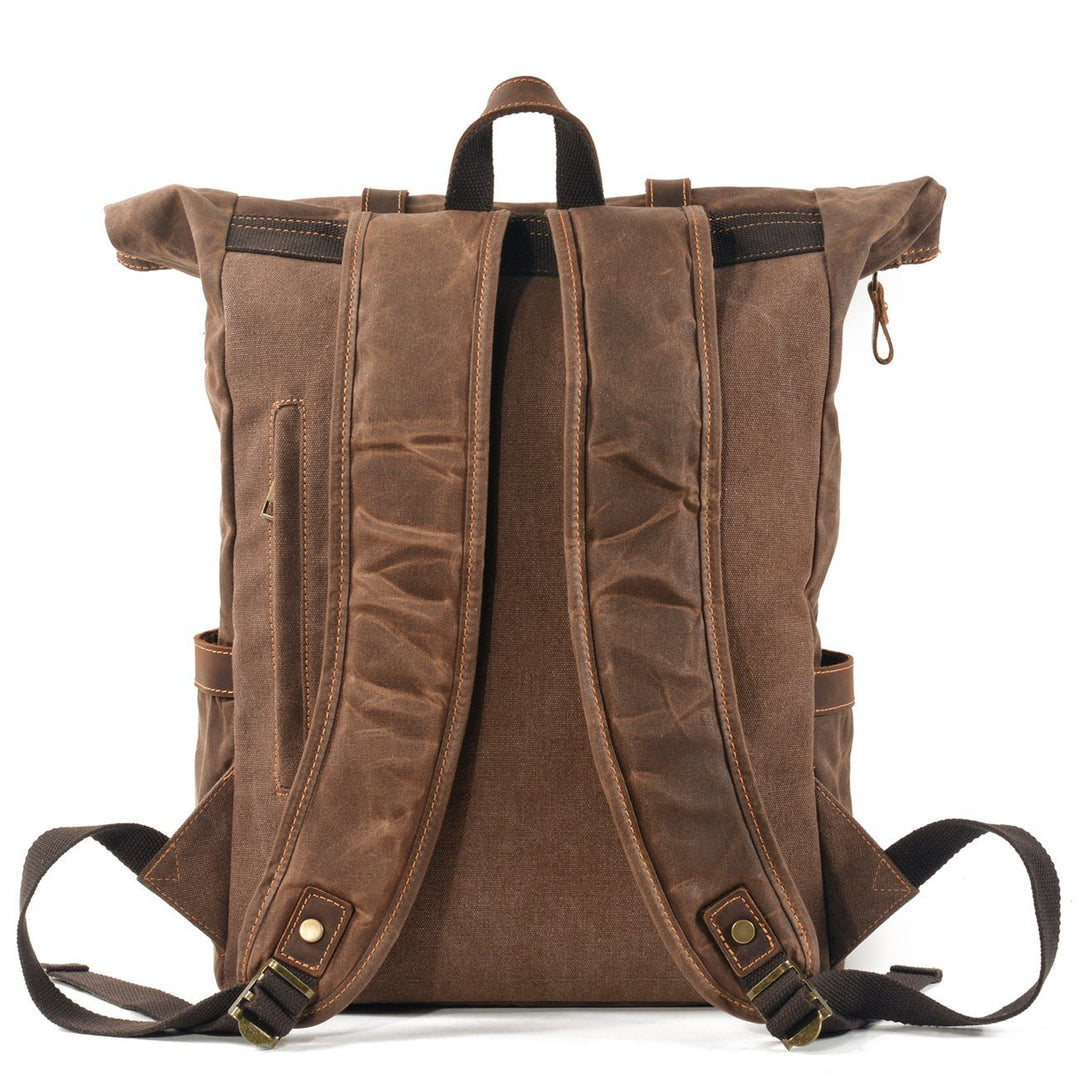 Elric | Vintage-Rucksack aus gewachstem Canvas und Leder