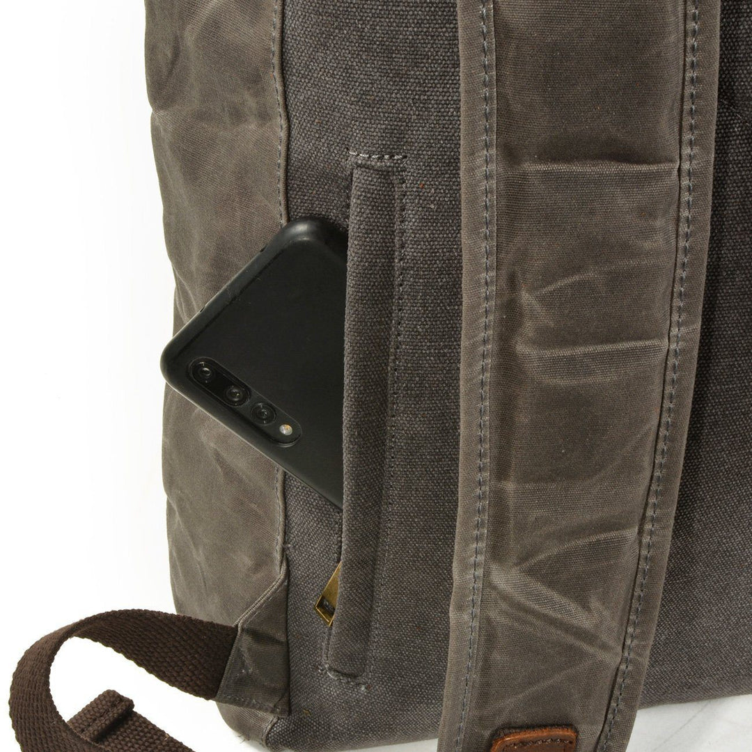 Lennox | Robuster Rolltop-Rucksack aus Canvas und Leder