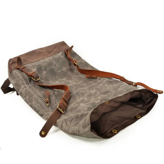 Lennox | Robuster Rolltop-Rucksack aus Canvas und Leder