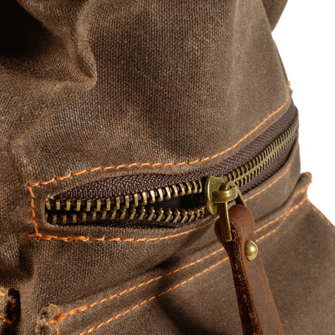 Kaelen | Vintage-Rucksack aus gewachstem Canvas & Leder