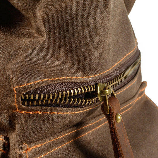Kaelen | Vintage-Rucksack aus gewachstem Canvas & Leder
