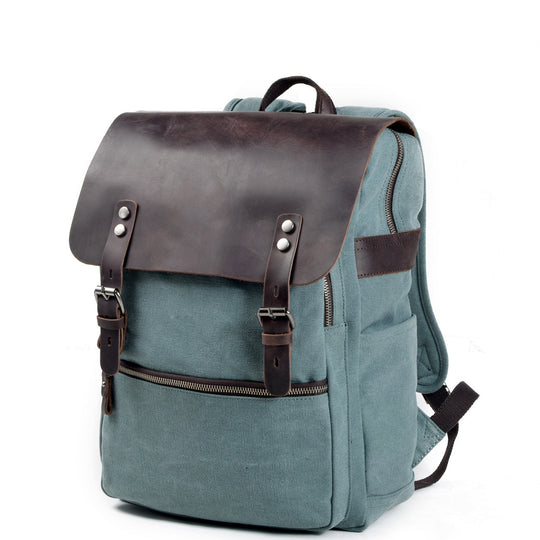 Sorelle | Vintage-Laptop-Rucksack aus gewachstem Canvas und Leder