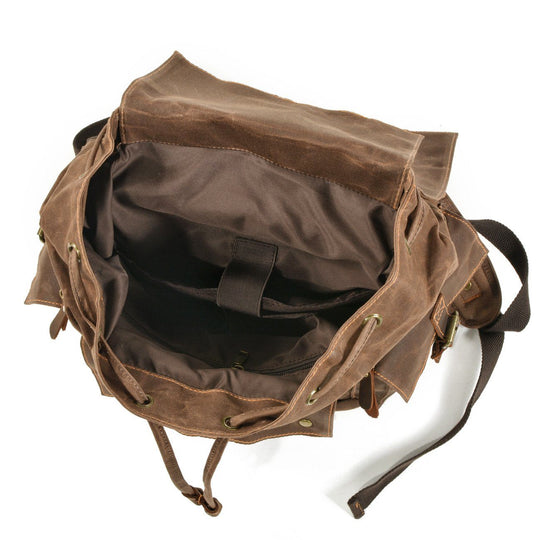 Kaelen | Vintage-Rucksack aus gewachstem Canvas & Leder