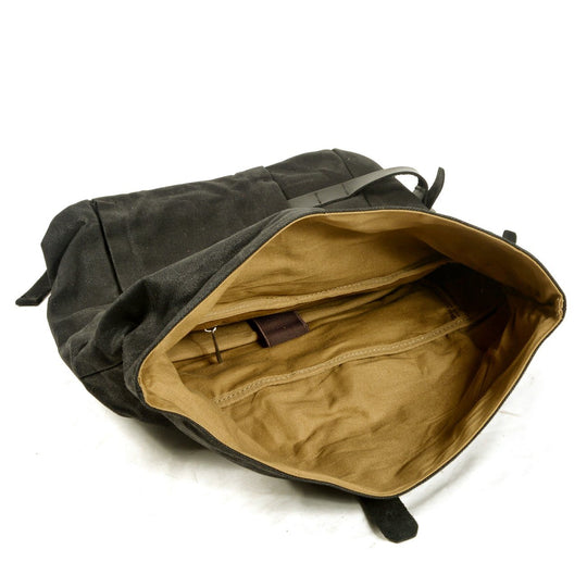 Vetra | Minimalistischer Rolltop-Rucksack aus gewachstem Canvas