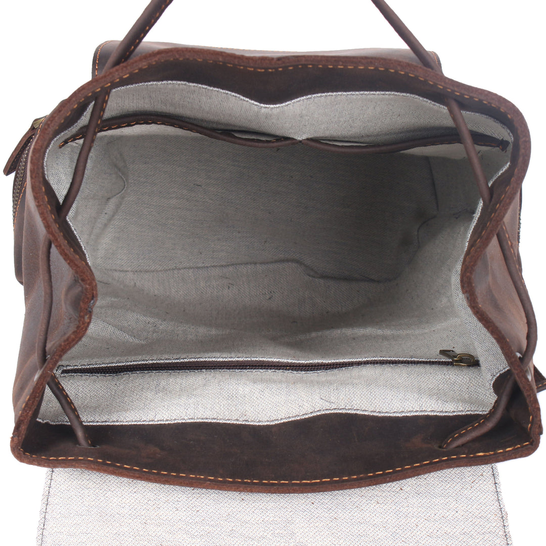 Lior | Vintage-Lederrucksack mit Kordelzug