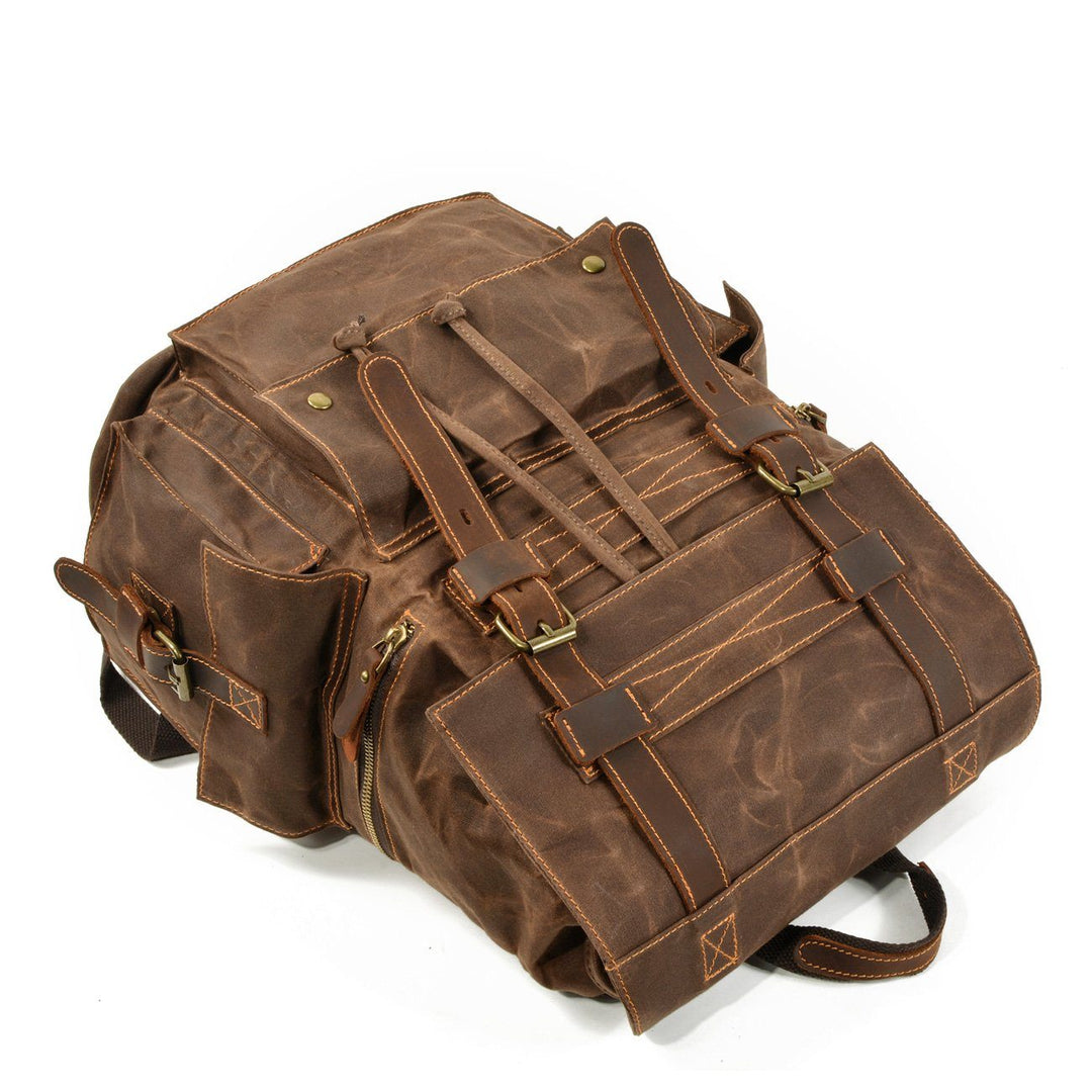 Kaelen | Vintage-Rucksack aus gewachstem Canvas & Leder