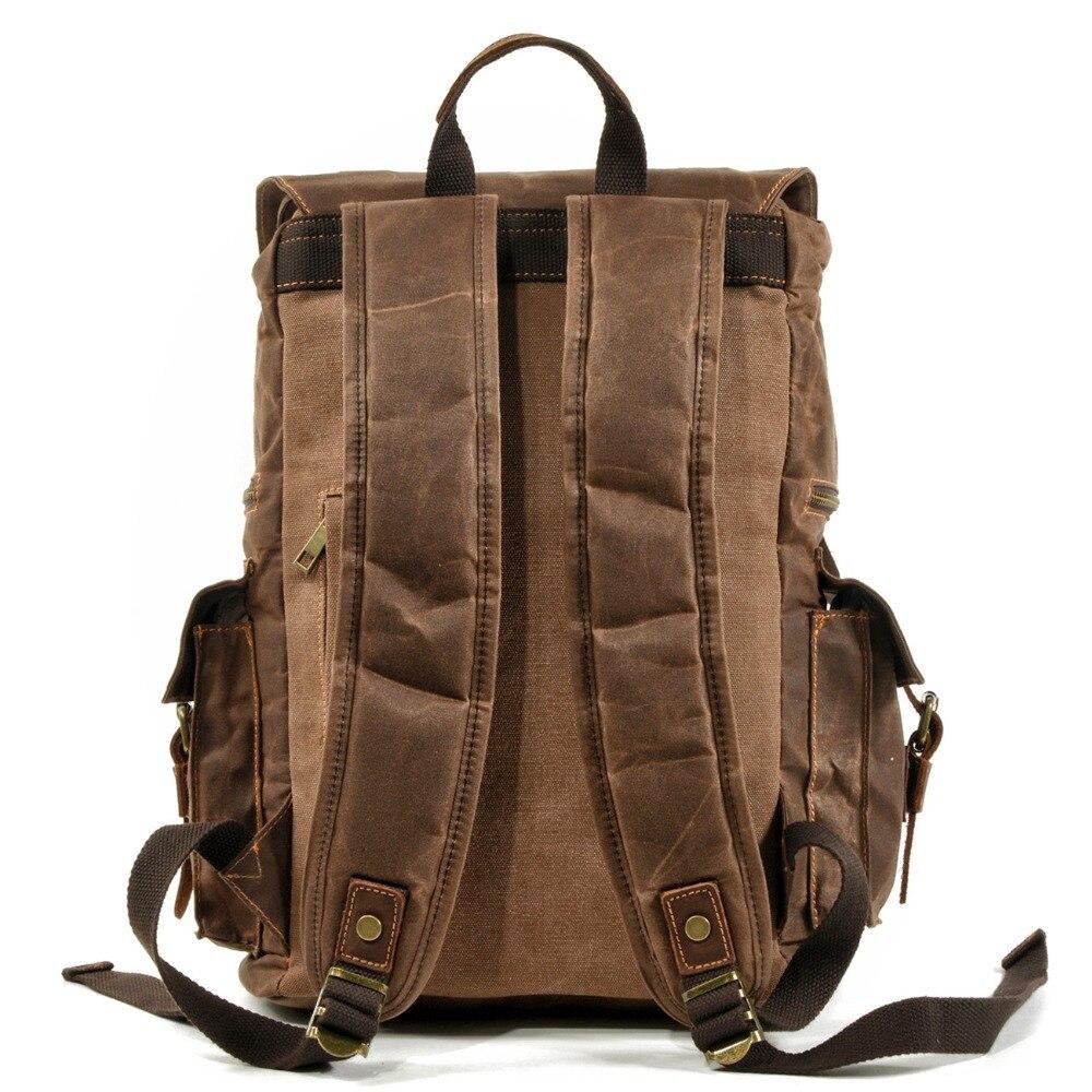 Kaelen | Vintage-Rucksack aus gewachstem Canvas & Leder
