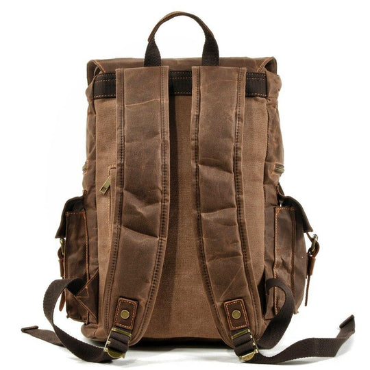 Kaelen | Vintage-Rucksack aus gewachstem Canvas & Leder