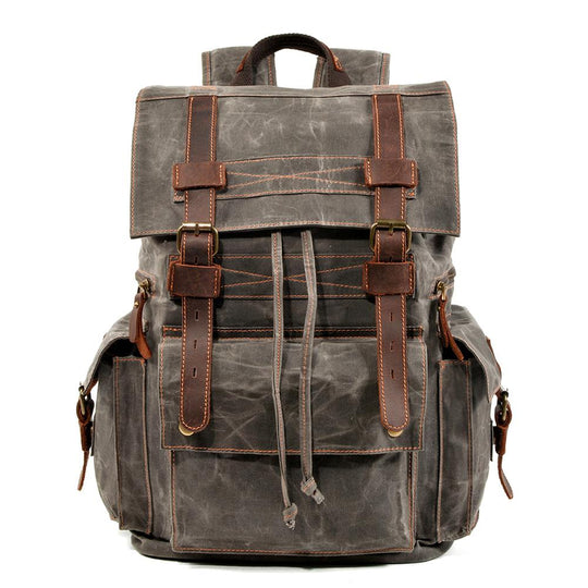 Kaelen | Vintage-Rucksack aus gewachstem Canvas & Leder