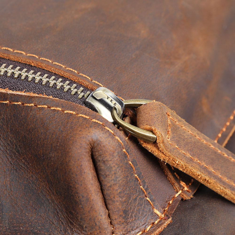 Navi | Vintage-Lederrucksack mit Reißverschluss
