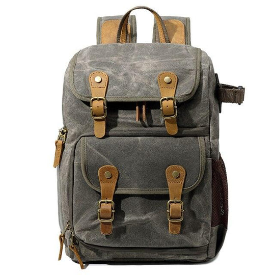 Luthar | Vintage-Kamera-Rucksack aus Canvas und Leder