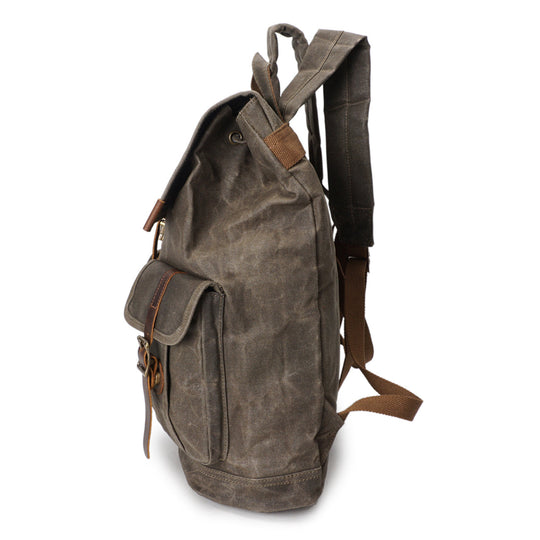Edric | Vintage-Rucksack aus gewachstem Canvas und Leder