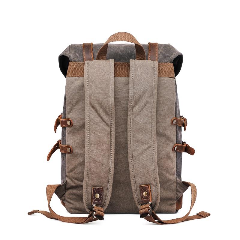 Elandor | Vintage-Rucksack aus gewachstem Canvas und Leder