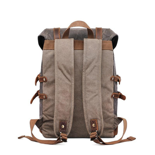 Elandor | Vintage-Rucksack aus gewachstem Canvas und Leder