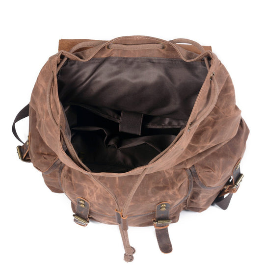 Ravn | Vintage-Rucksack aus gewachstem Canvas und Leder