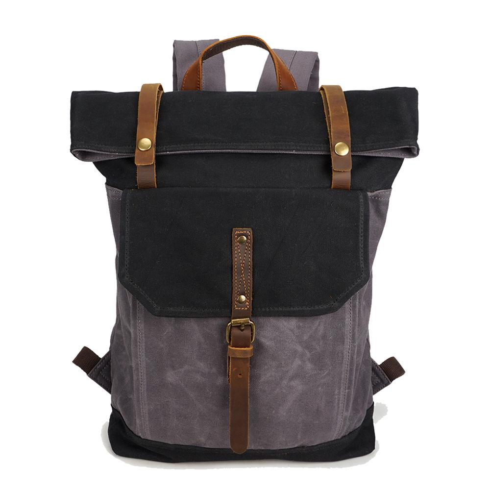 Arvik | Vintage Rolltop-Rucksack aus gewachstem Canvas