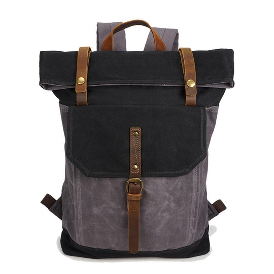 Arvik | Vintage Rolltop-Rucksack aus gewachstem Canvas