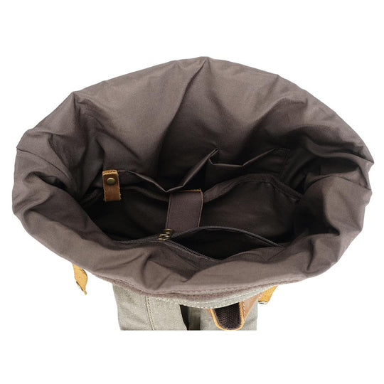 Arvik | Vintage Rolltop-Rucksack aus gewachstem Canvas