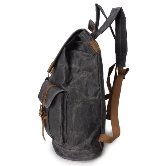 Edric | Vintage-Rucksack aus gewachstem Canvas und Leder