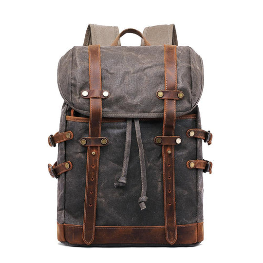 Elandor | Vintage-Rucksack aus gewachstem Canvas und Leder