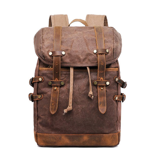 Elandor | Vintage-Rucksack aus gewachstem Canvas und Leder