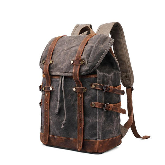 Elandor | Vintage-Rucksack aus gewachstem Canvas und Leder